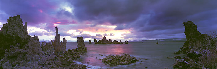 Fine Art Panoramic Landscape Photography Dark Sky Over Mono Lake, Eastern Sierra